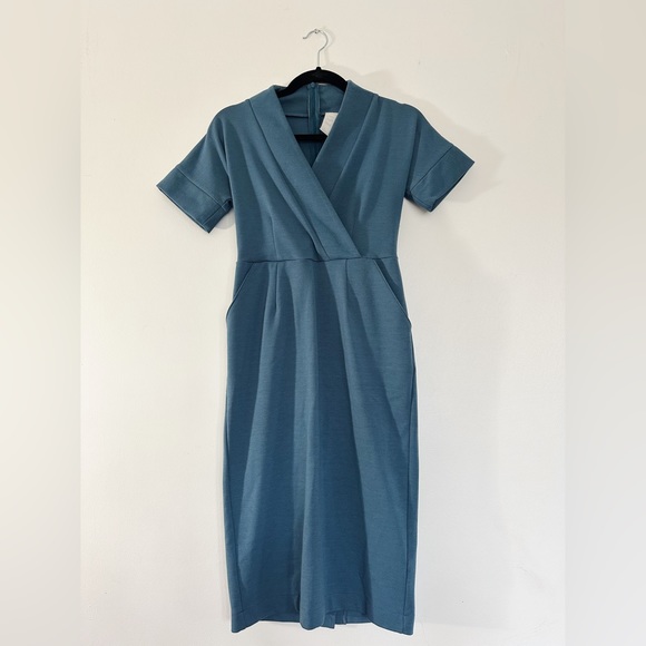 Blue formal work dress in small - Picture 1 of 7